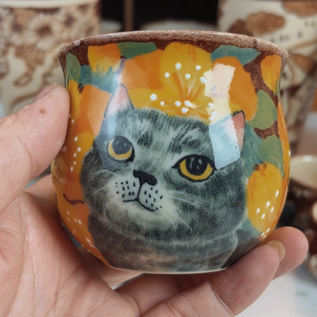 【闪购商品】摆件壹夫手绘高温釉下彩