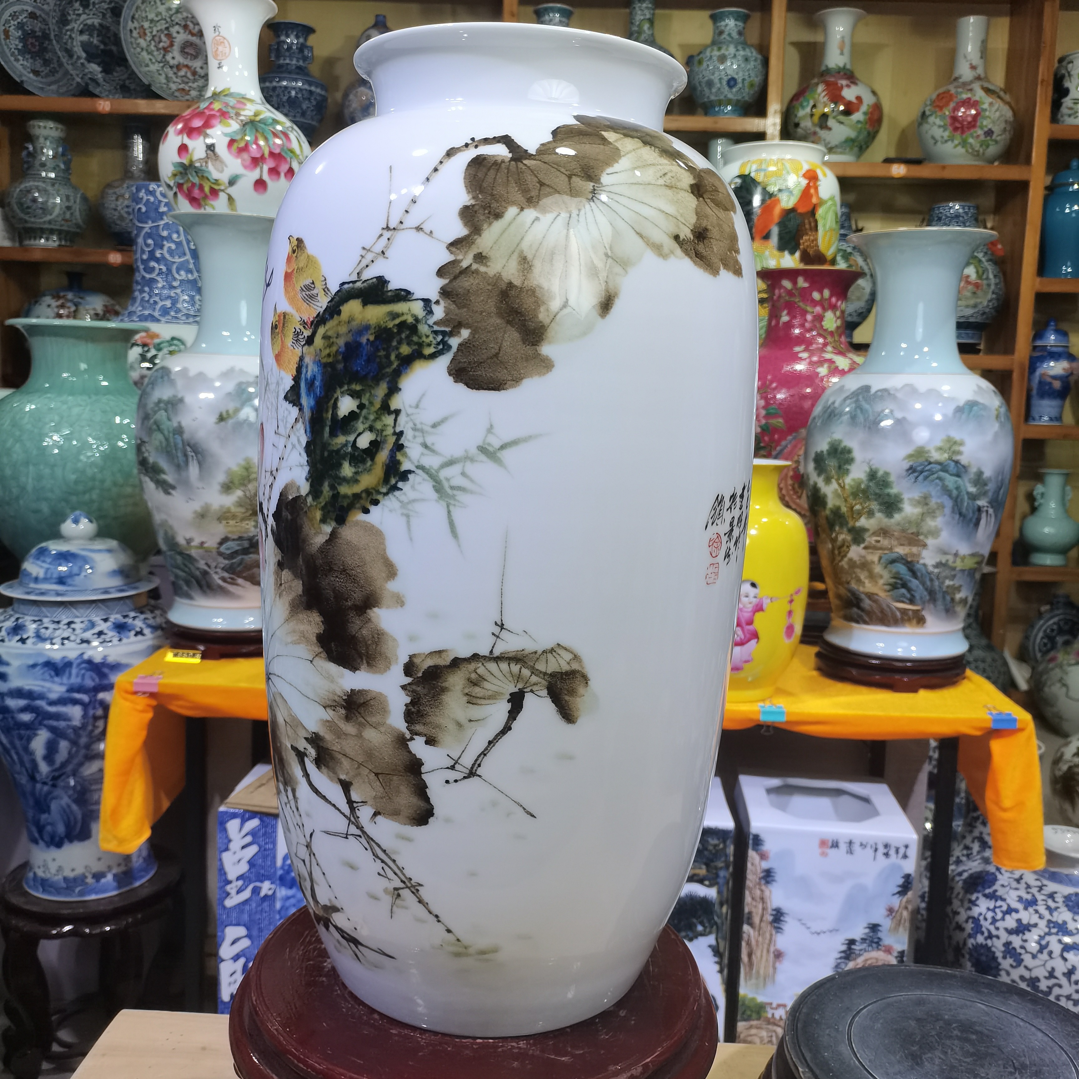 中式仿古陶瓷器花瓶办公室博古架客厅玄关装饰品