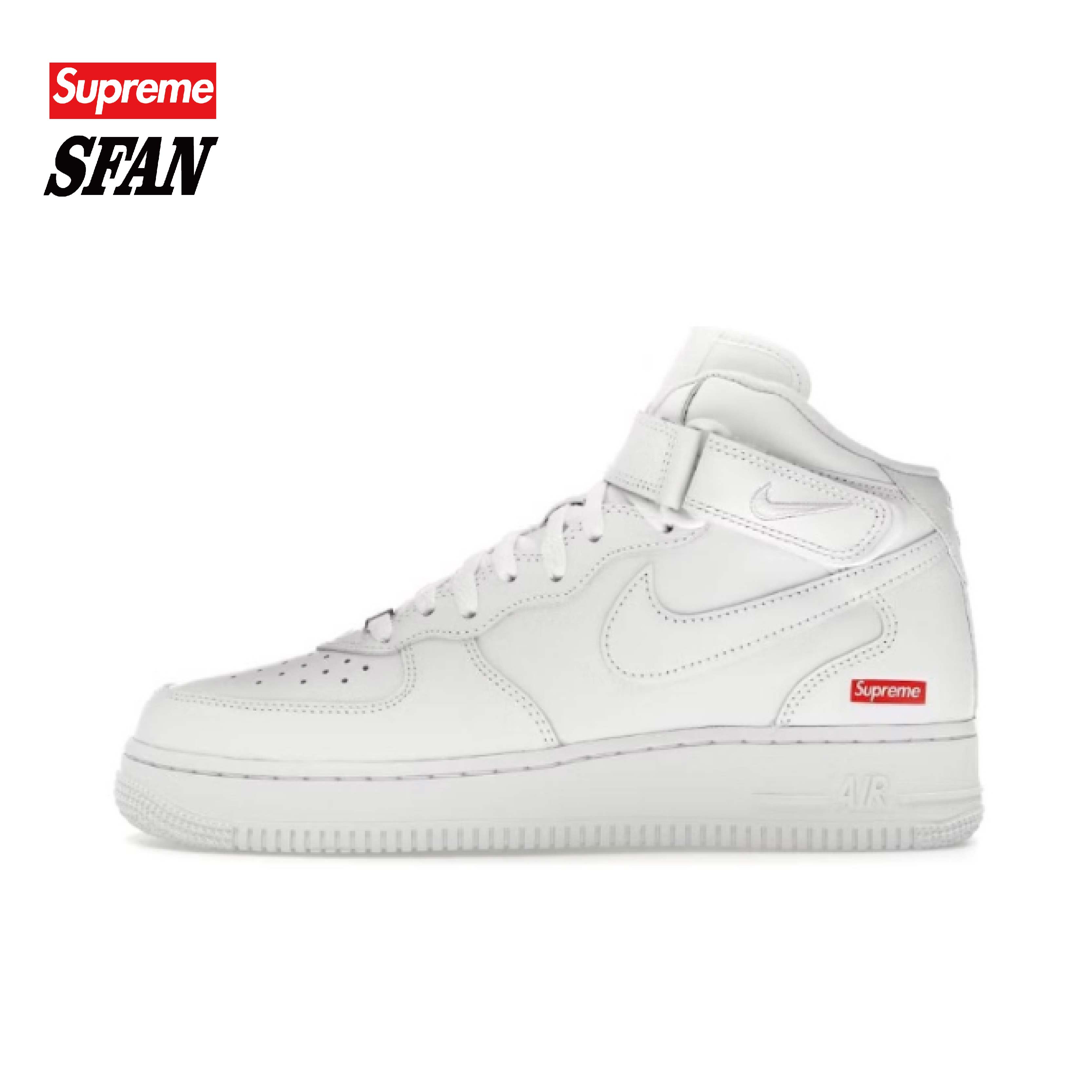 Nike X Supreme联名 AF1 中帮板鞋男女同款 白色 FZ8784-100