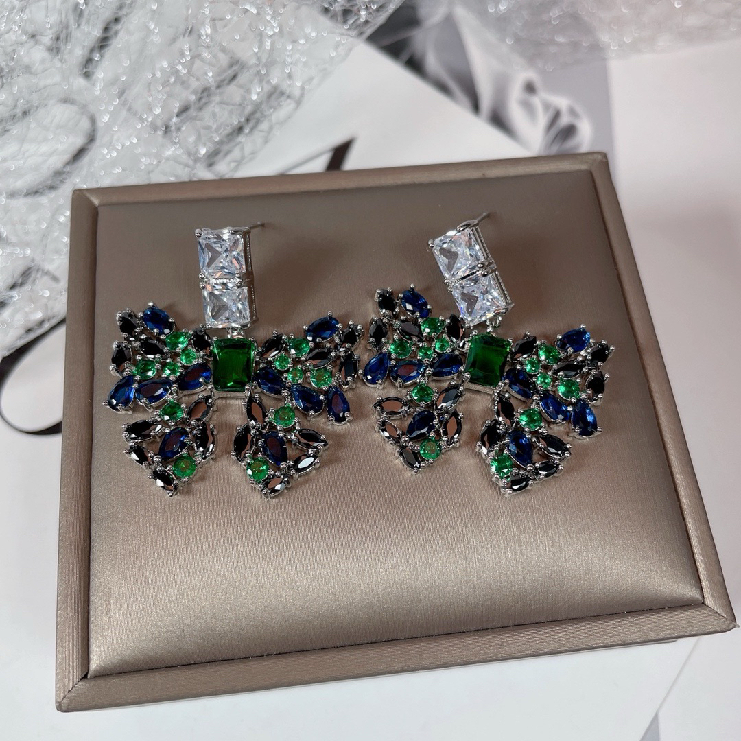 铜合金合成锆石耳饰 1346【云中散客】轻奢耳饰