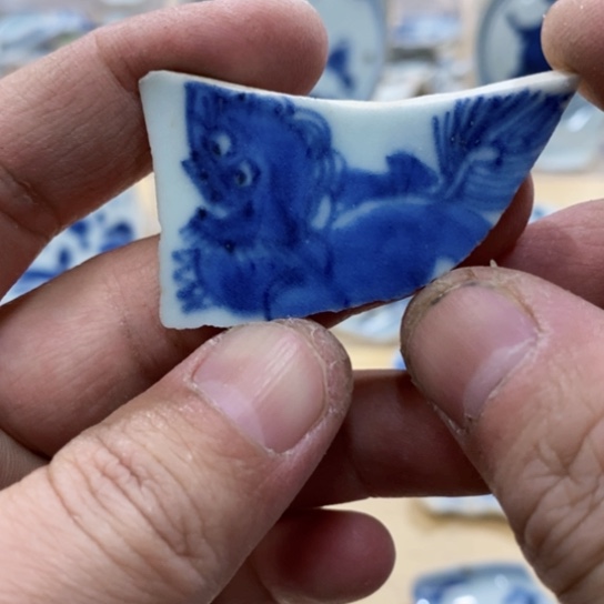 瓷片现代瓷器青花瓷片