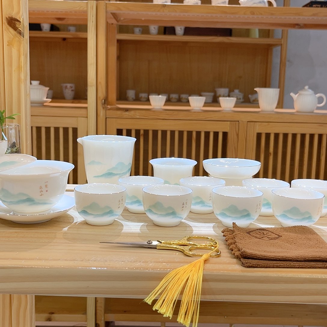 【御瓷斋】羊脂玉瓷茶具套装
