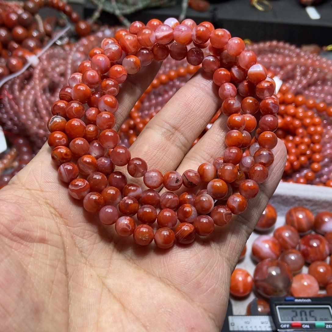 南红玛瑙未镶嵌手串7mm