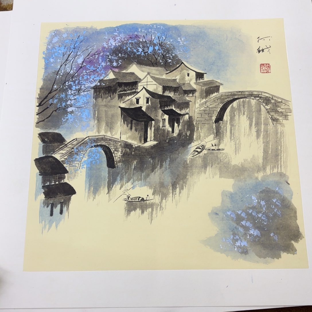 国画斗方赵铁50斗方山水赵