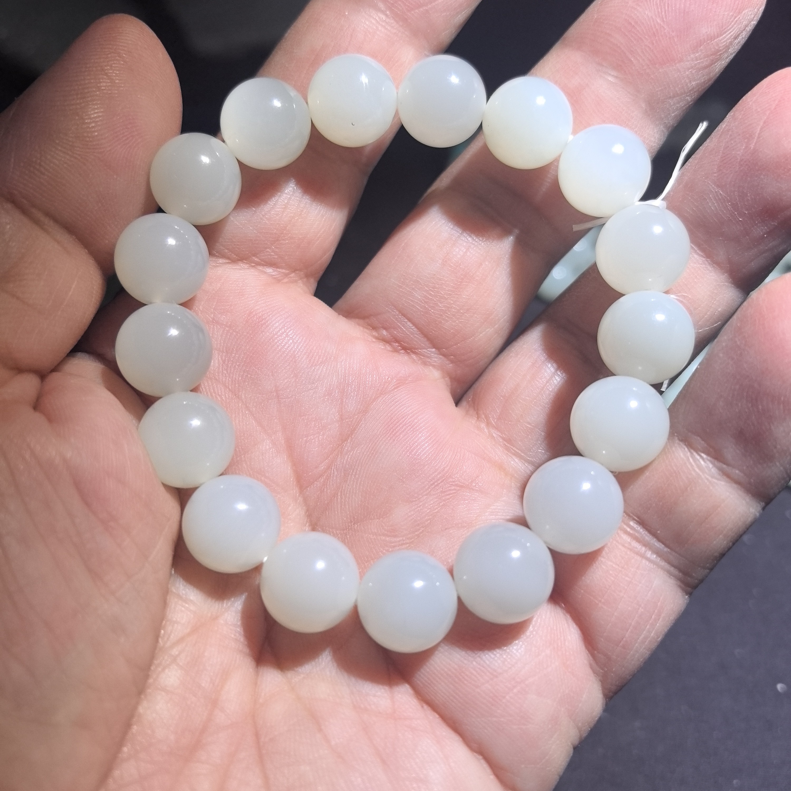 四川和田玉山料手串12毫米