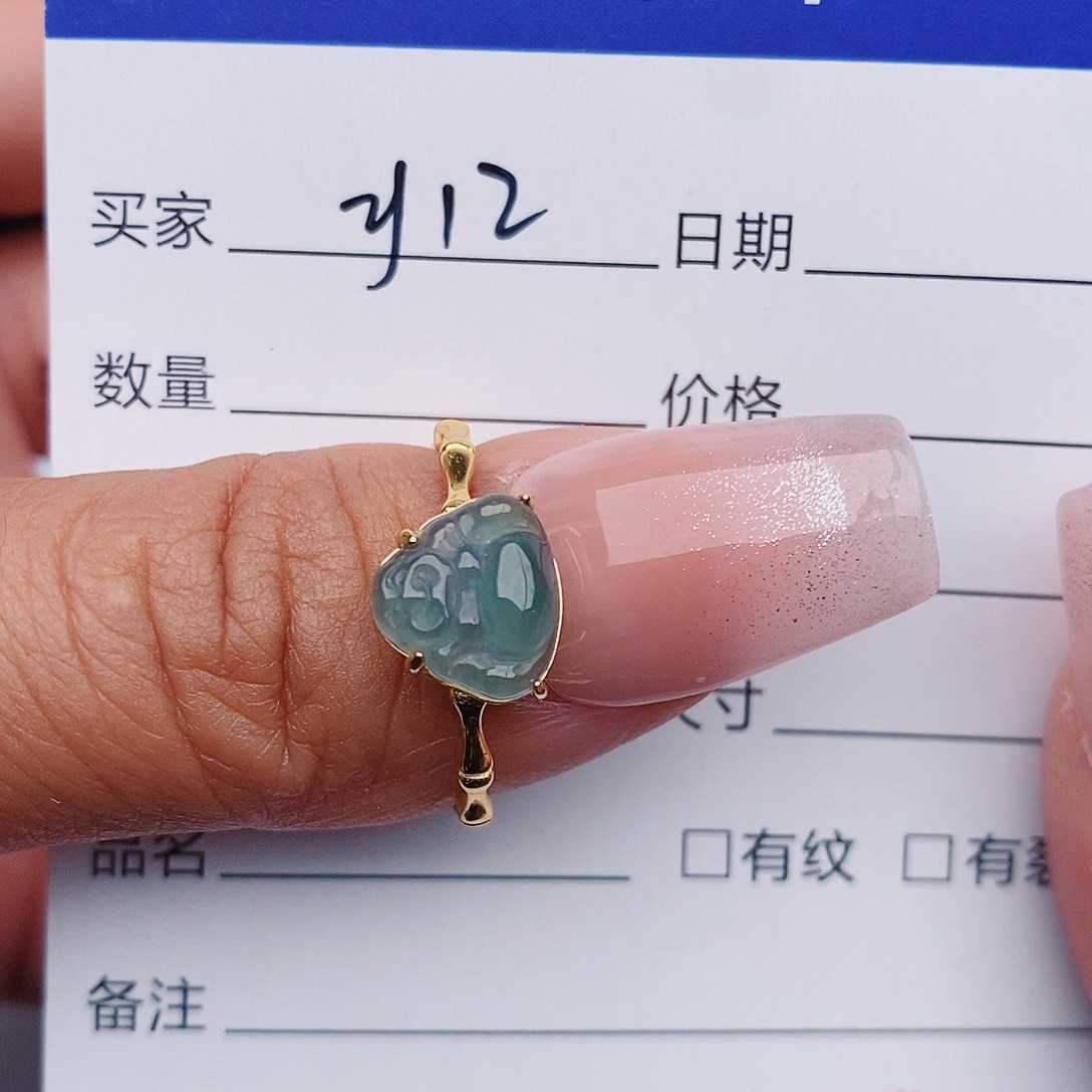 翡翠戒指银S925镶嵌戒指