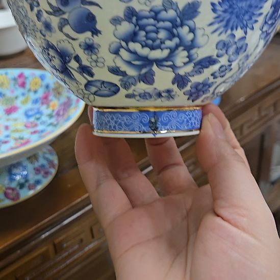 瓷片瑕疵珐琅彩万花5寸4个米饭碗6666