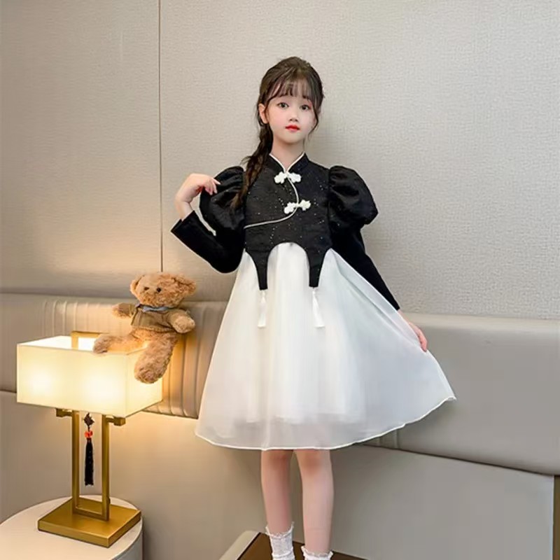女童秋季丝绒连衣裙