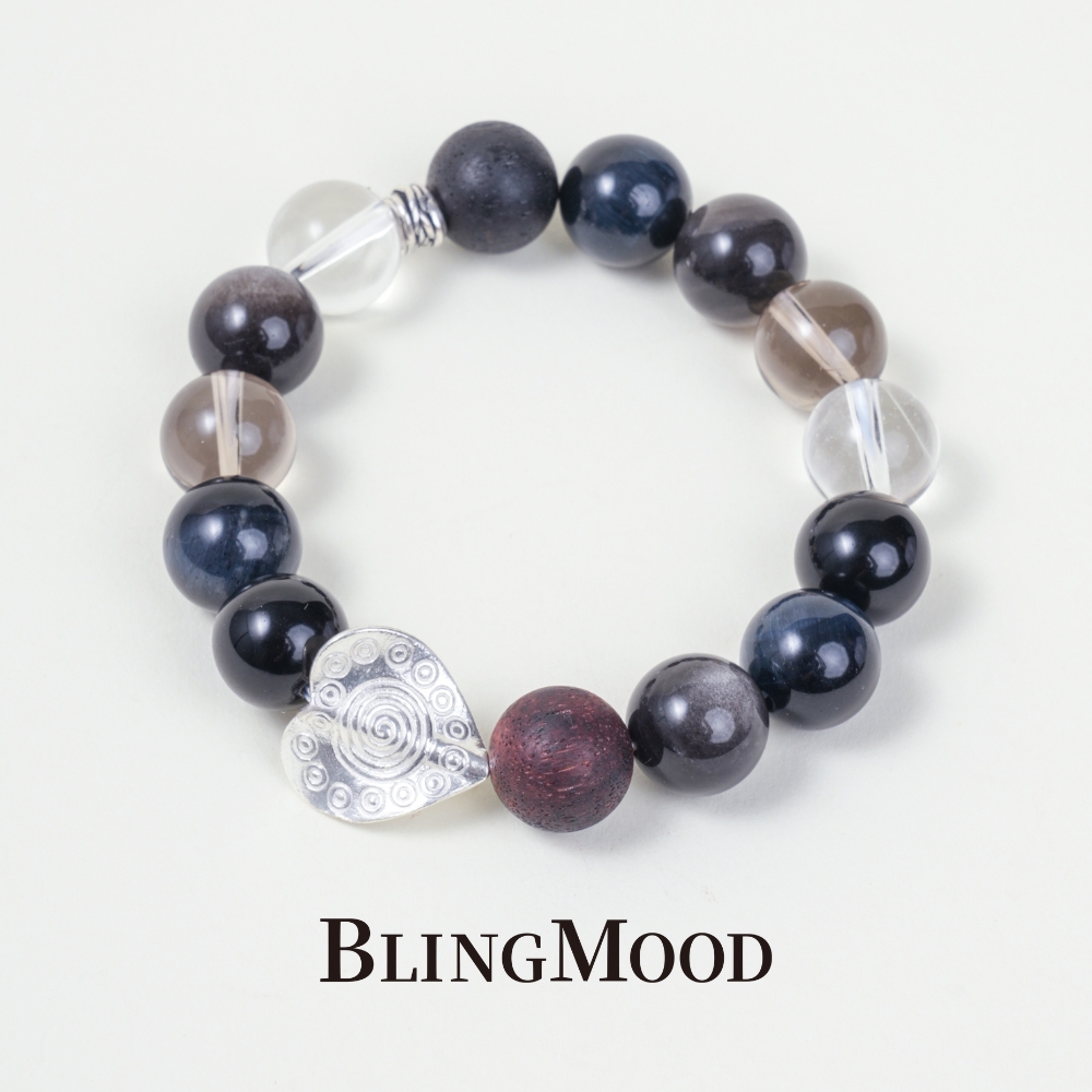 【墨眼云烟】天然黑茶晶+降真香+925银手串原创女情侣2025新款