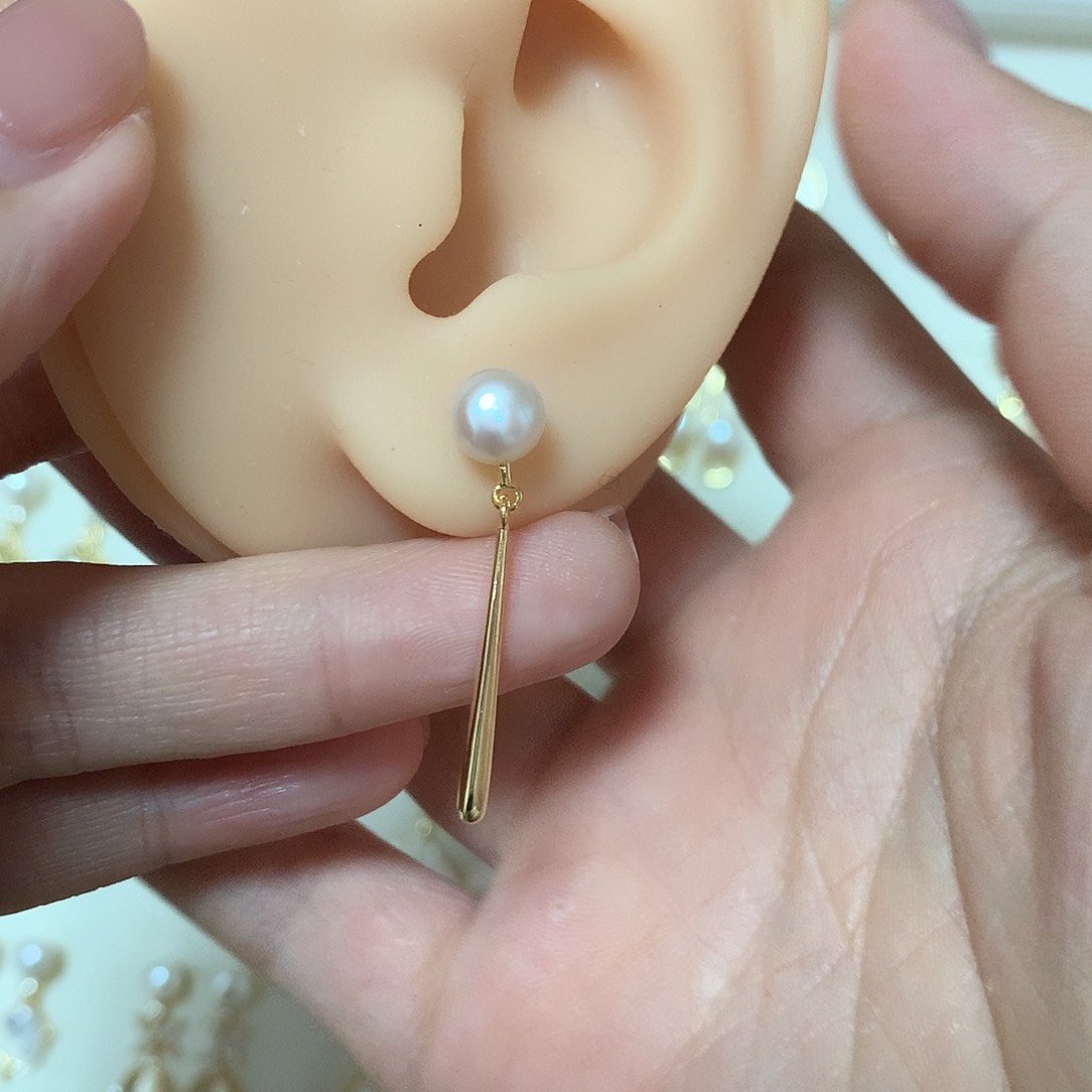淡水珍珠耳饰合金
