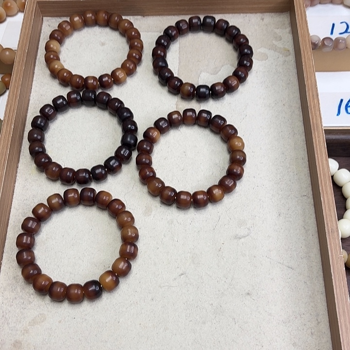 菩提根/象牙果手串卡13水磨油膏汉堡