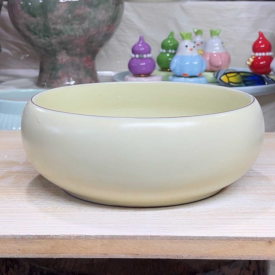 陶瓷绿植多肉微瑕花盆外口径：18*7.5无孔