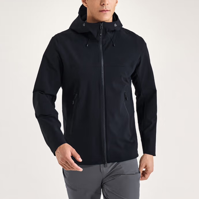 情侣款M8软壳衣男户外登山耐磨弹力透气轻量防风连帽夹克外套