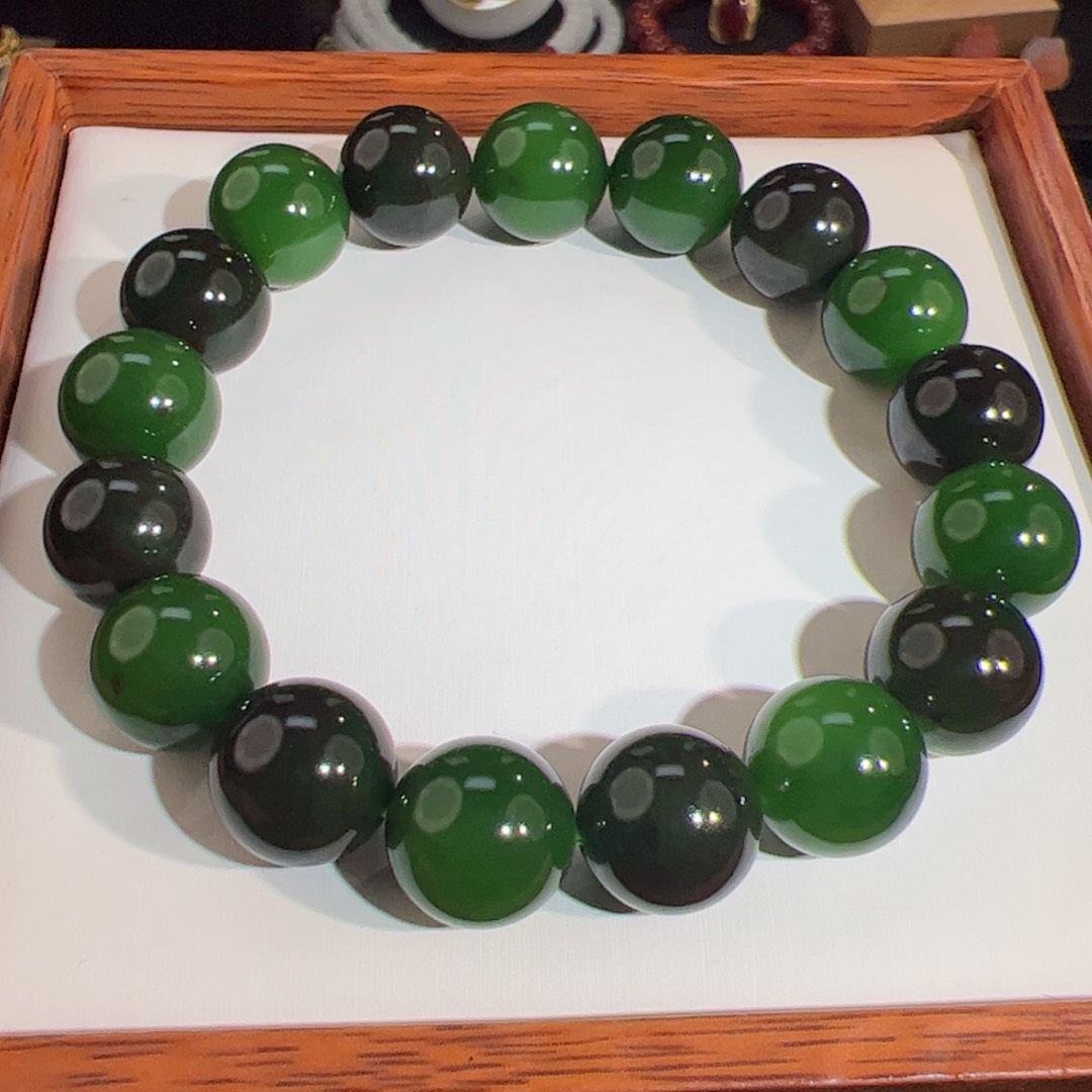 和田玉（碧玉）红皮手串12mm未镶嵌