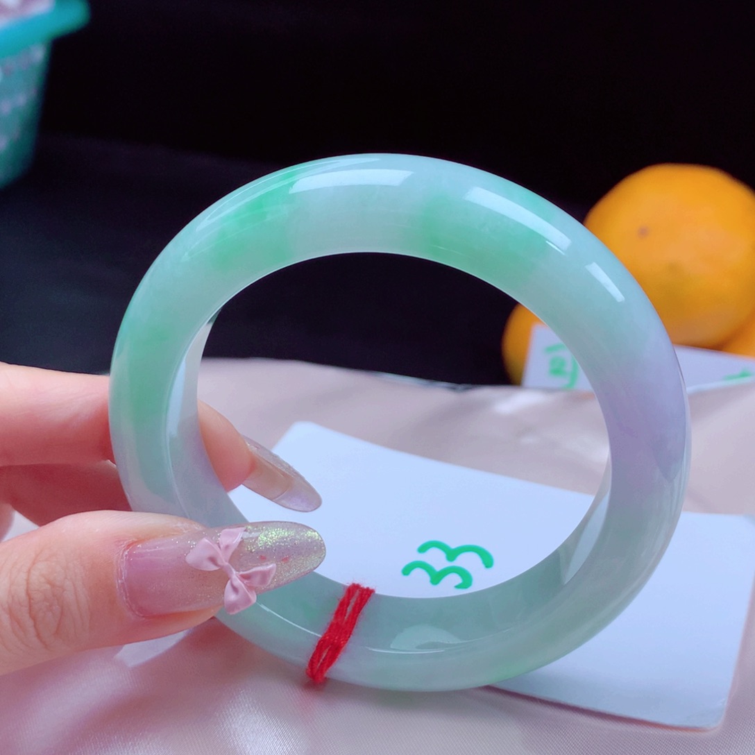 未镶嵌手镯翡翠天然缅甸翡翠A货手镯 宽版33号