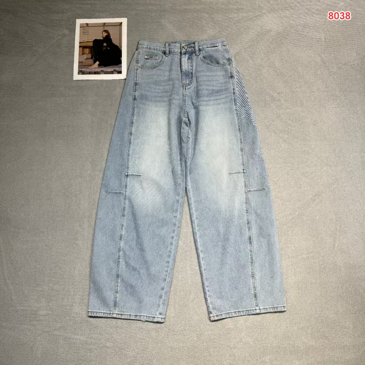 高级感个性舒适百搭牛仔裤8038