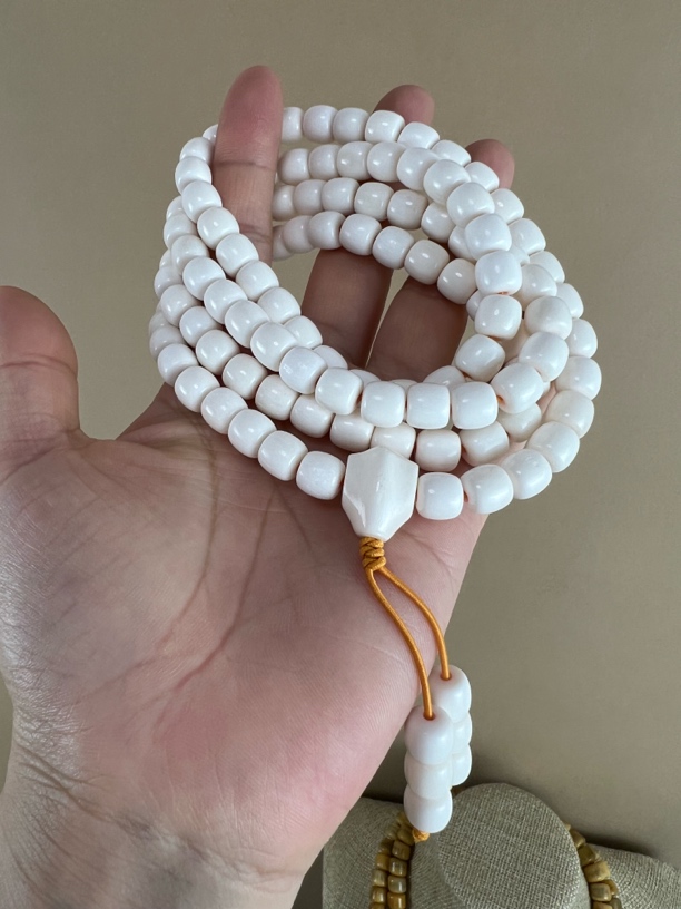 非金属皮质手链 养殖鹿角8×8桶珠微瑕108手链手串➕鲨鱼呗