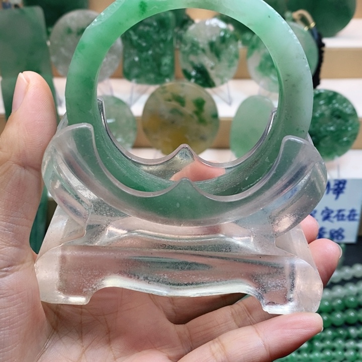 未镶嵌石英质玉珠宝奇石非洲翠，57-58-59手镯料