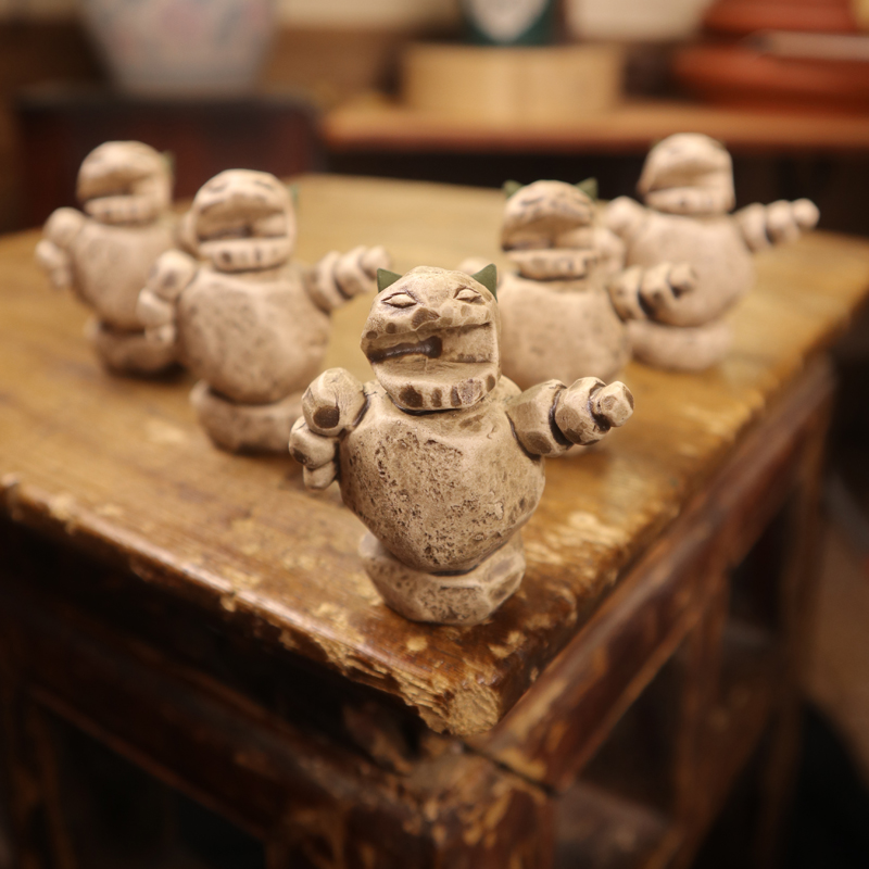 石矶娘娘茶宠紫砂创意手作茶具茶器桌面石头雕塑茶周边