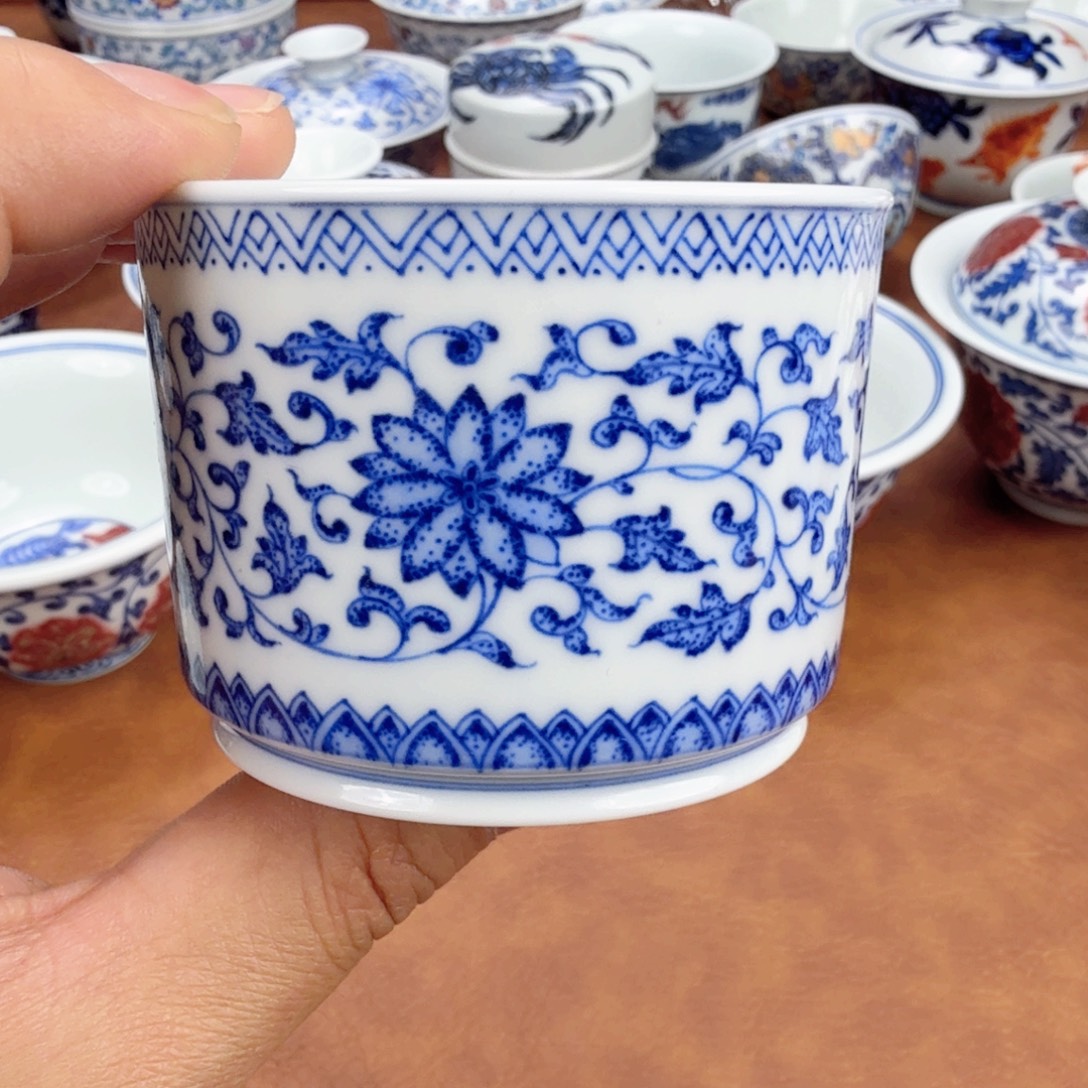 摆件陶青花瓷器单杯