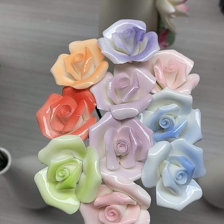 陶瓷陶瓷材料10朵组合