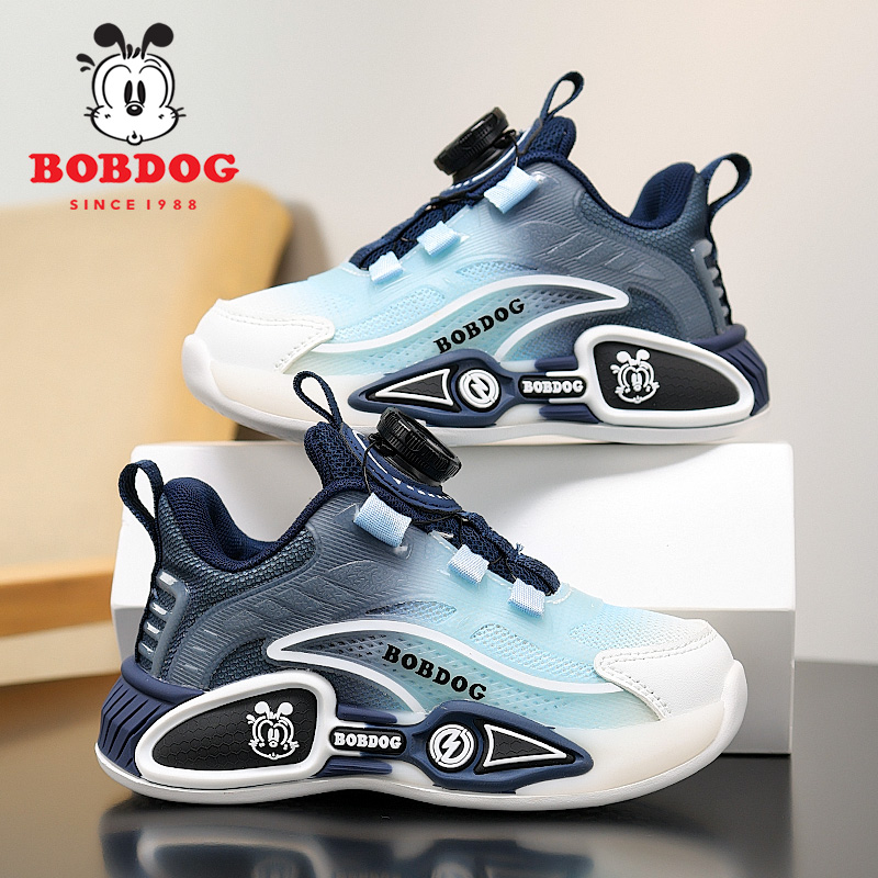 巴布豆男童鞋子儿童篮球鞋春秋款2025新款夏季男孩透气网面运动鞋