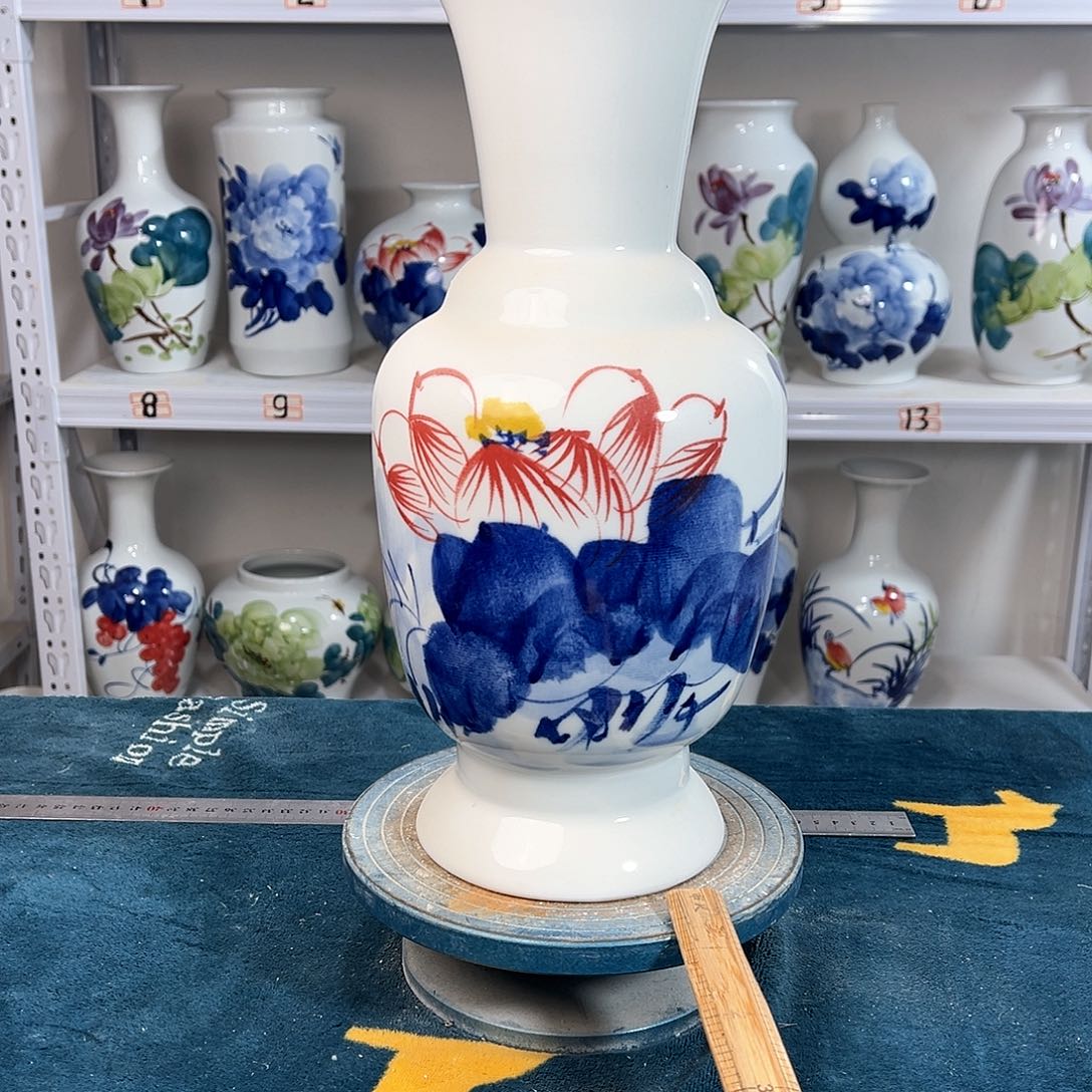 摆件景德镇陶瓷花古荷花