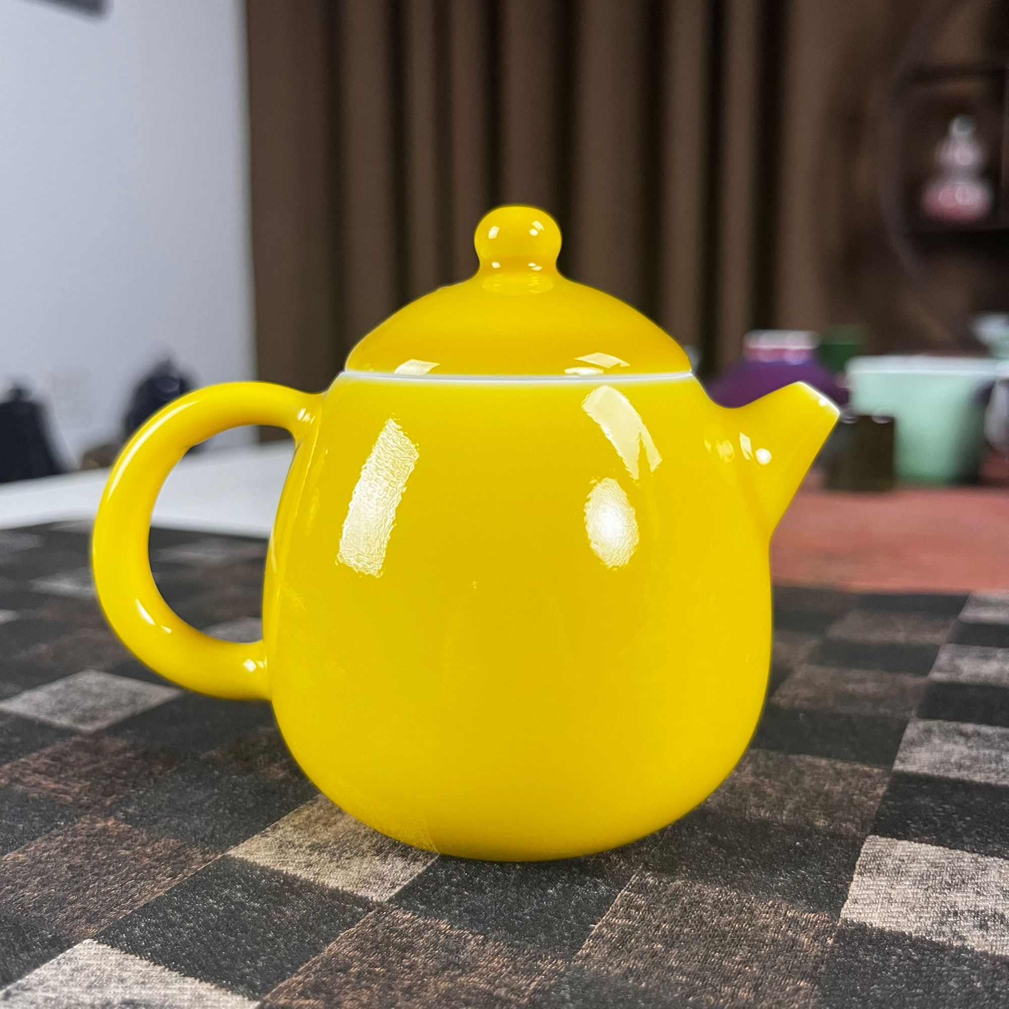 【景德】闰火堂 姣黄手工小龙蛋壶 陶瓷 rht676