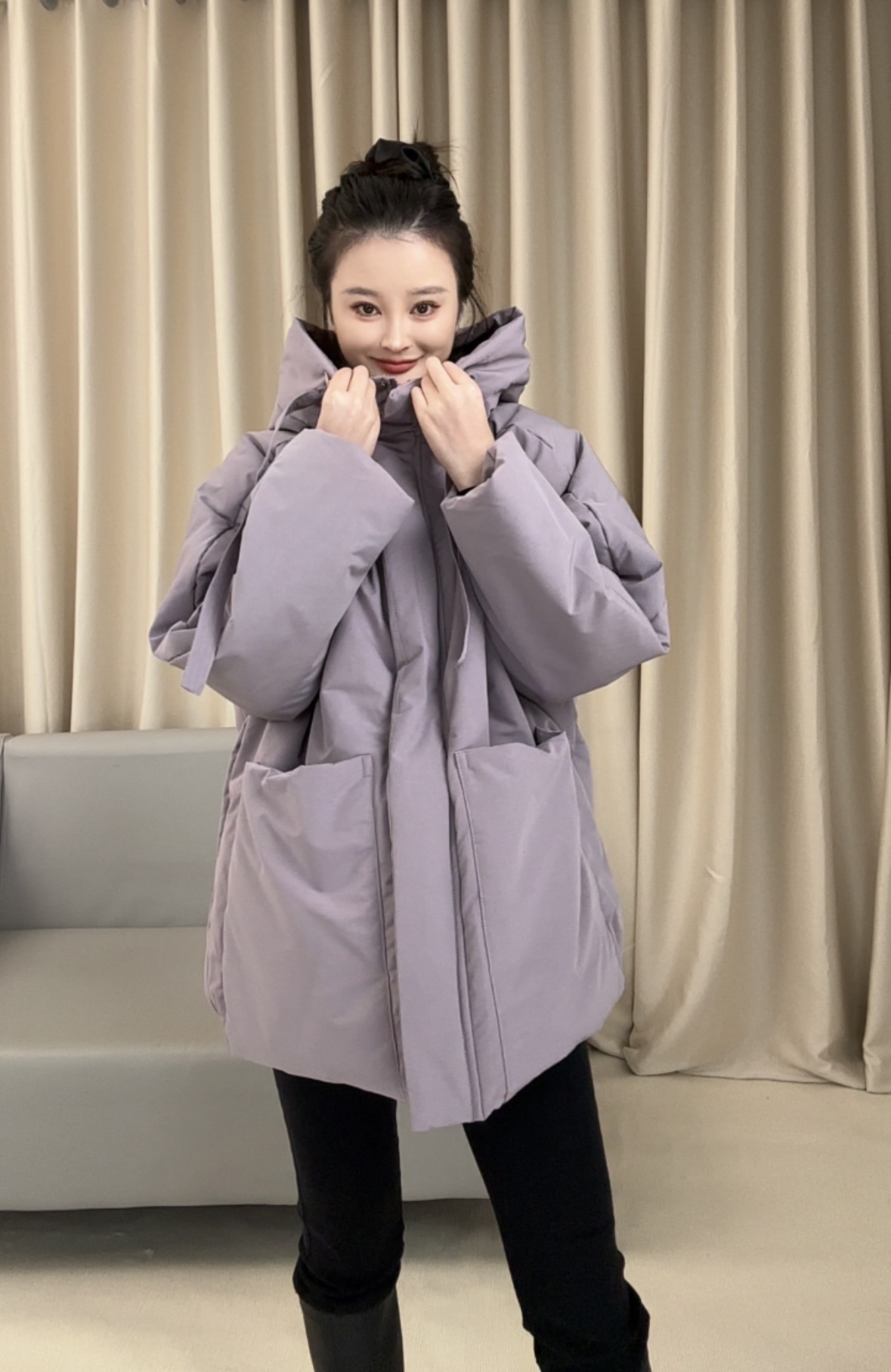 2025年冬季女士新款加厚百搭棉袄连帽外套0887