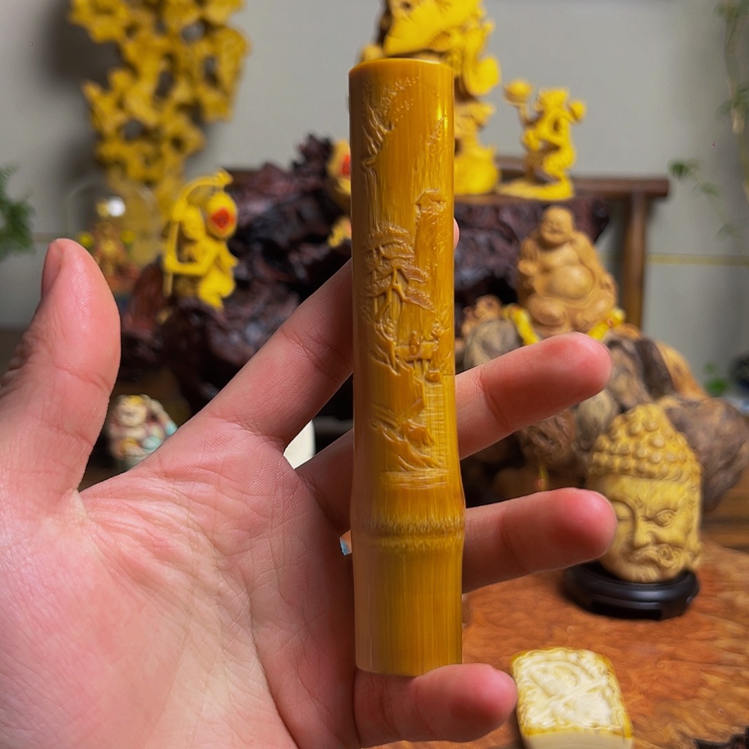 竹尚秋竹木雕刻山水
