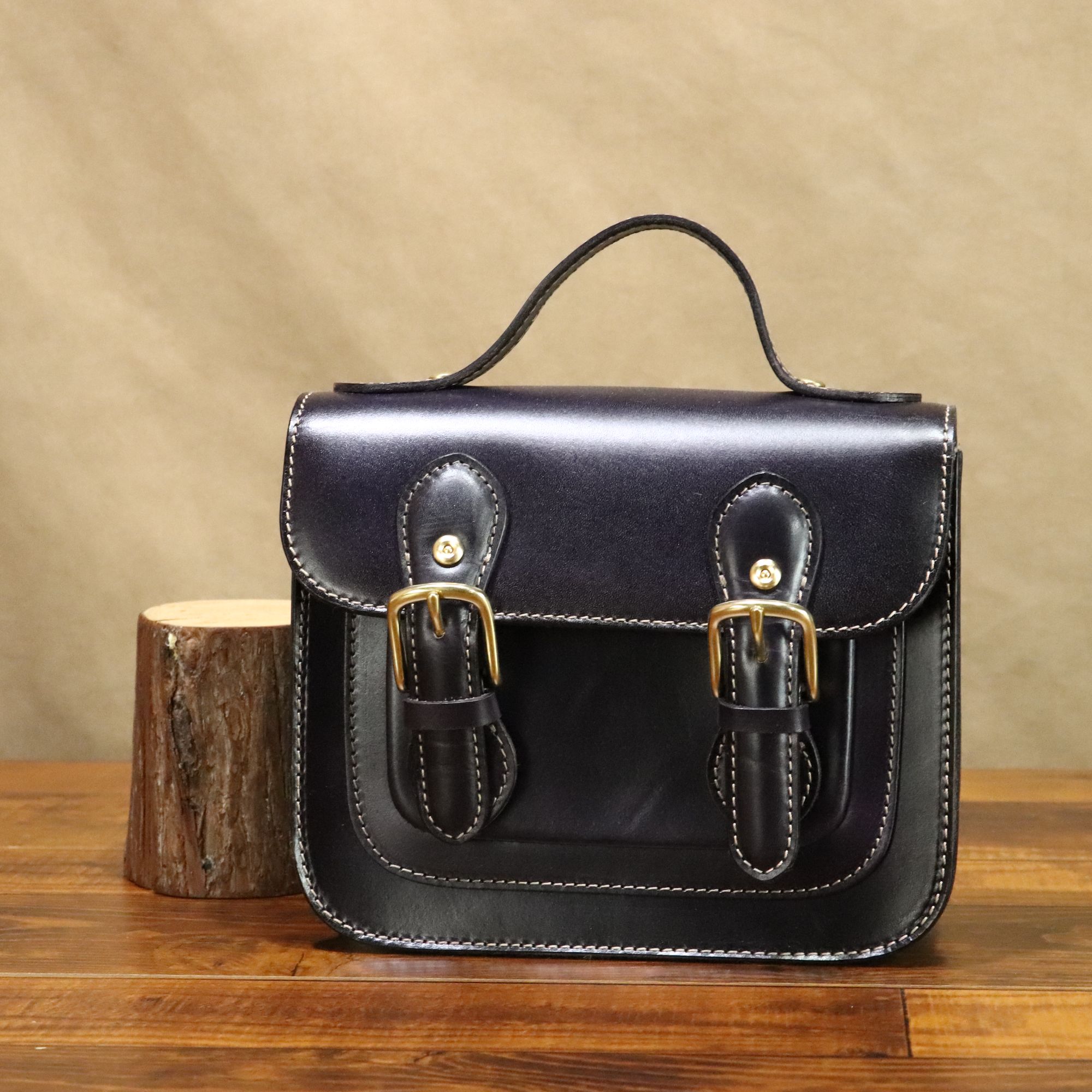 托斯卡纳头层牛皮女士真皮单肩斜挎剑桥包包