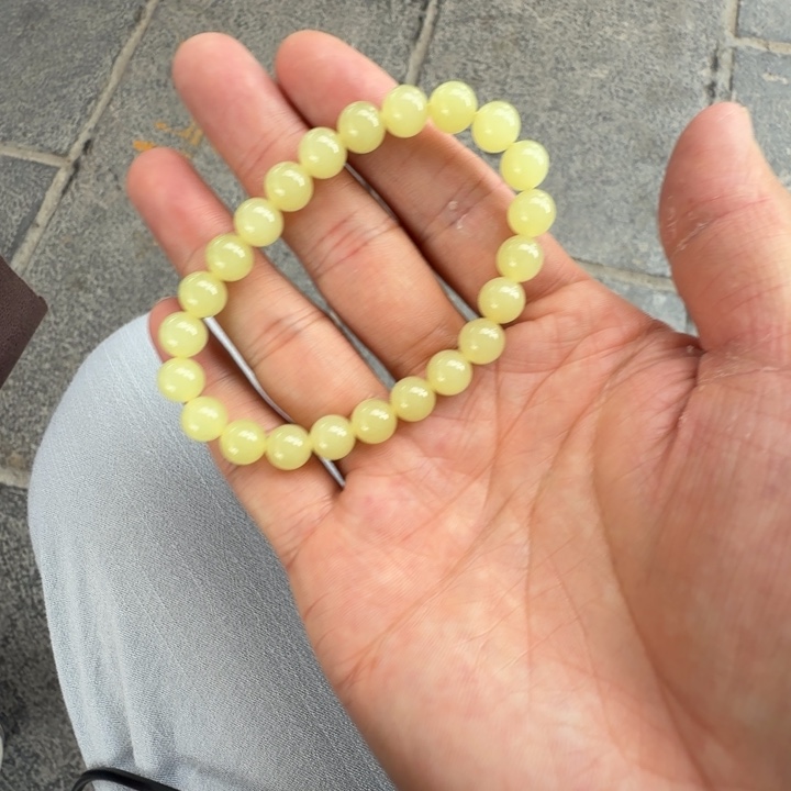 手链未镶嵌和田玉（黄玉）