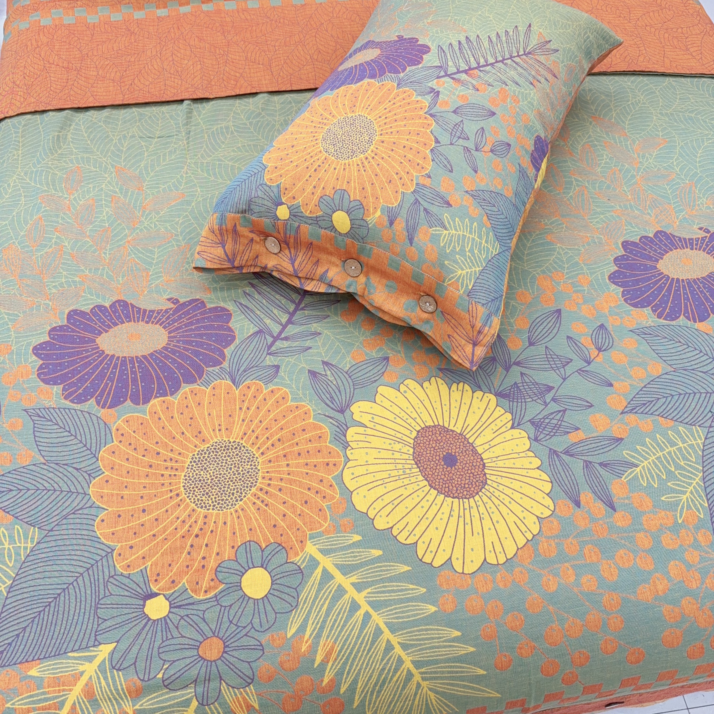 [秋日暖阳]-高定双层纱四件套(纽扣)1