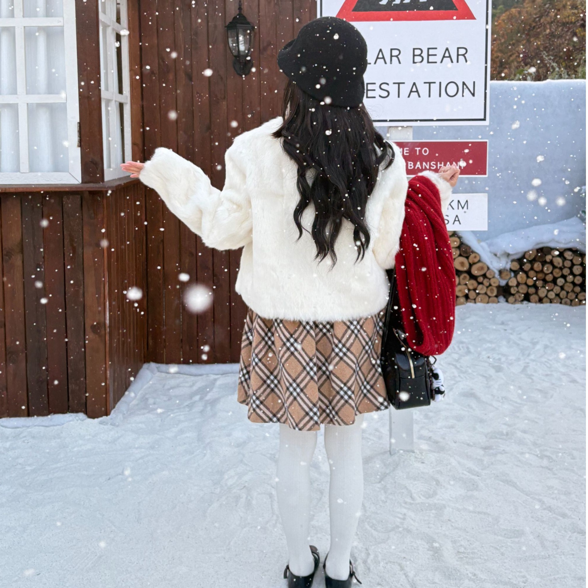 冬季100%安哥拉兔毛皮毛一体加厚保暖外套