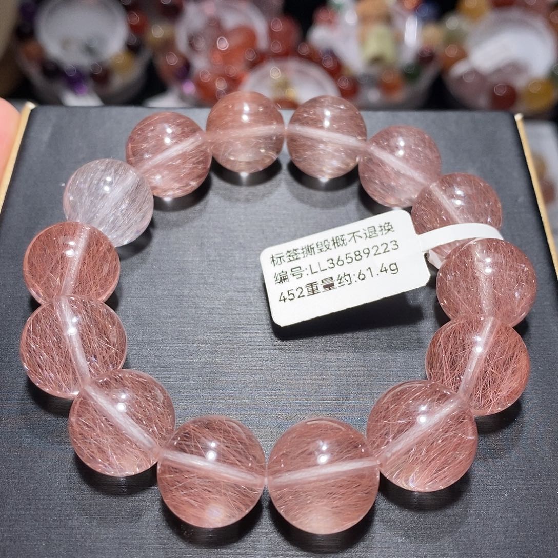 水晶未镶嵌手链F粉兔毛