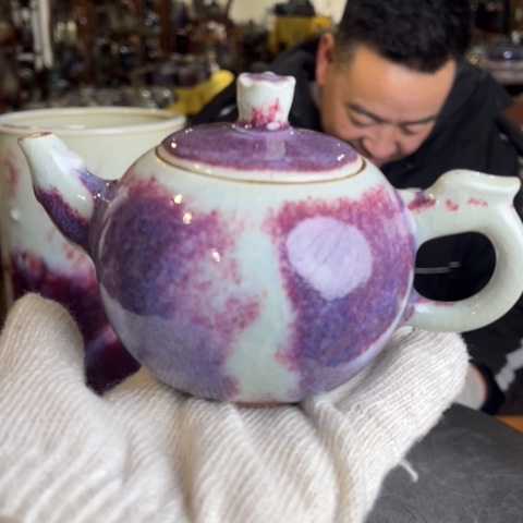 牛家钧窑牛自恒老师钧瓷壶