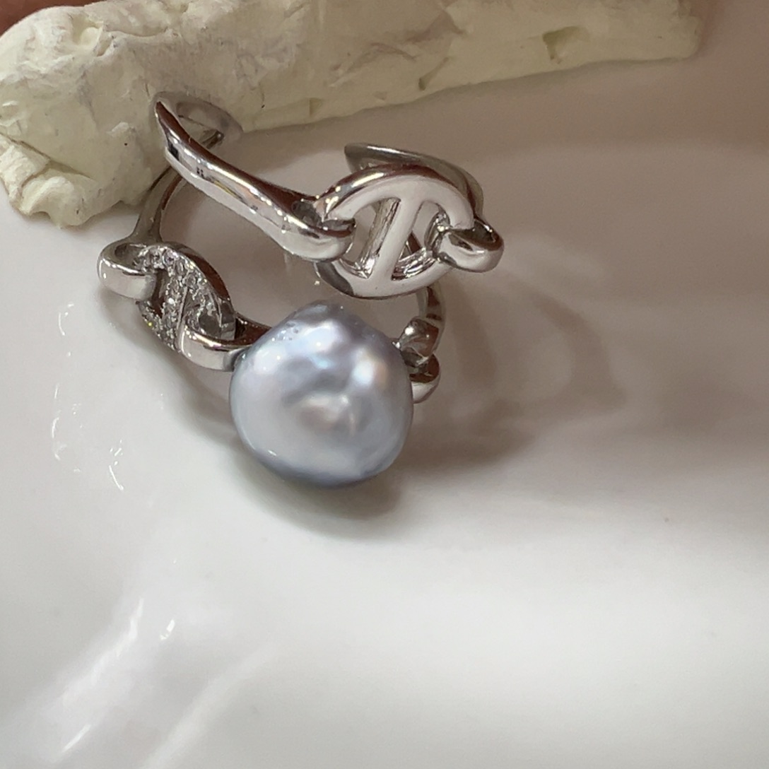 海水珍珠戒指银S925镶嵌