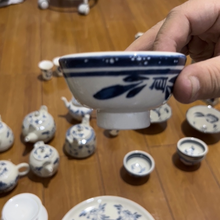 杯兰花瓷小茶碗微瑕s