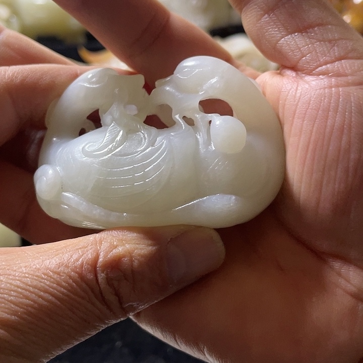 四***春和田玉未镶嵌挂件