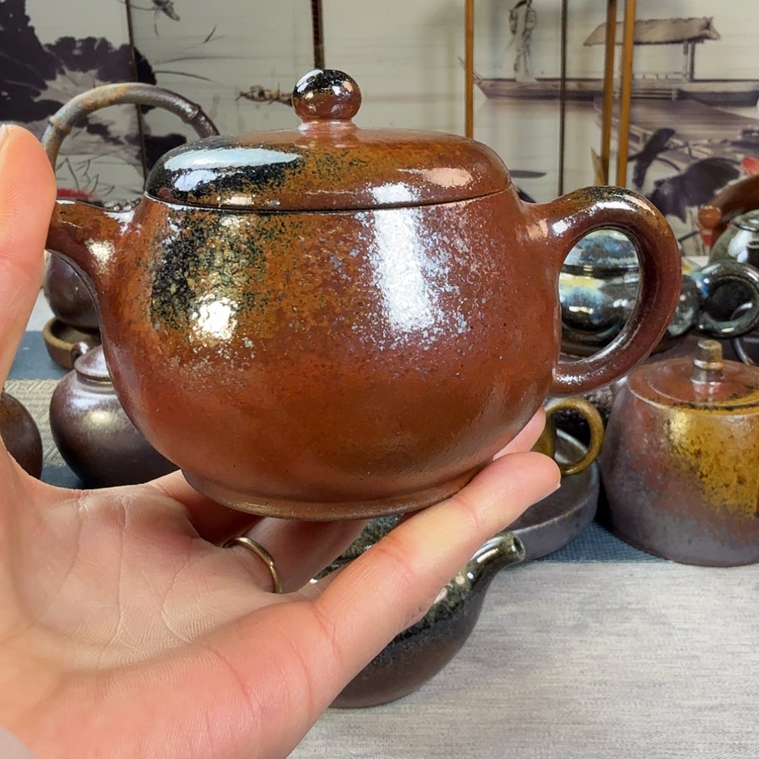 壶柴烧紫砂宽口文旦