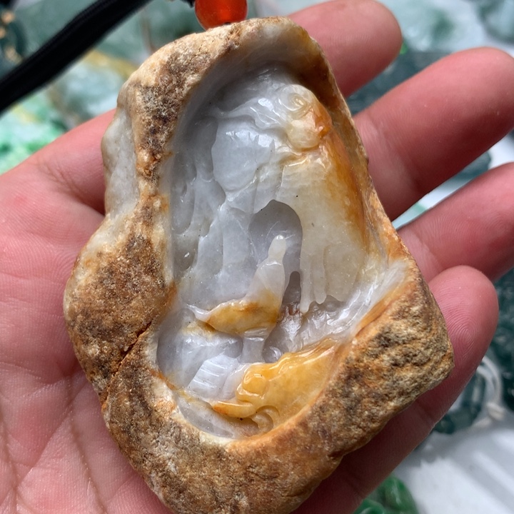 翡翠颈饰未镶嵌保真天然a货翡翠