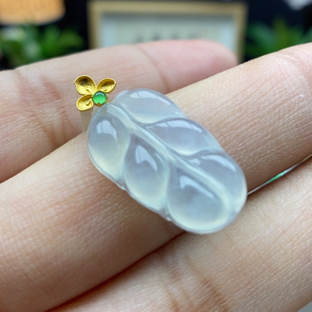 翡翠18K金镶嵌颈饰吊坠23