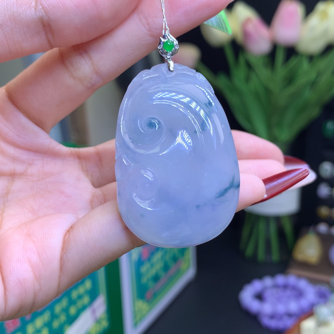 翡翠颈饰18K金镶嵌天然