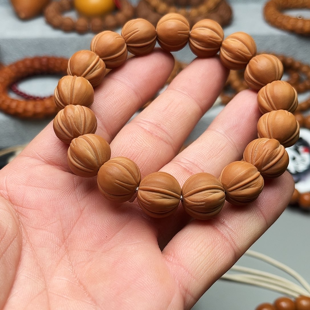 手串猴头核桃聚宝盆雕刻铁核1