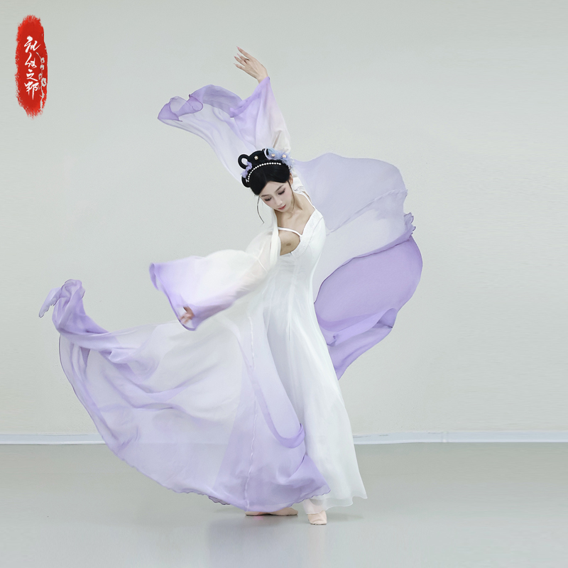 【鸢染】礼仪之邦古典舞演出服女飘逸仙气国风汉服大裙摆中国舞纱衣