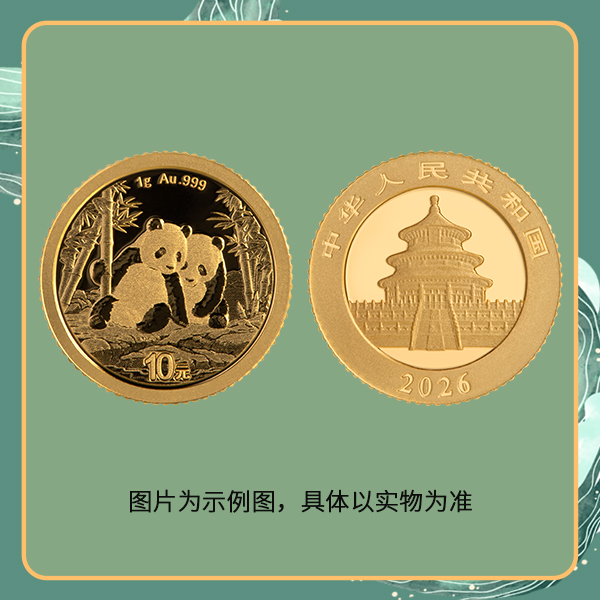 法定货币2026年熊猫普制金币1克普通装纯金999熊猫金质
