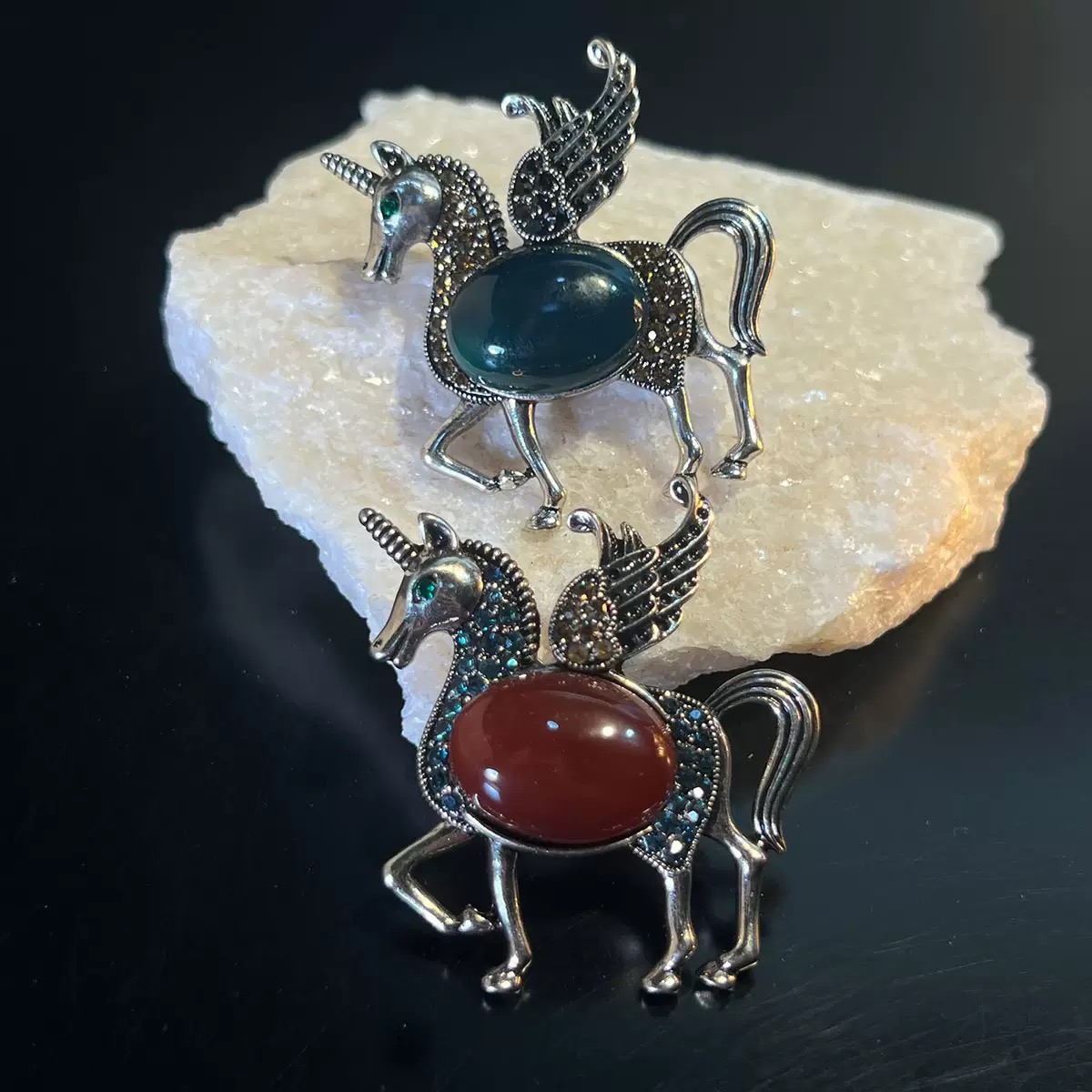 铜合金锆石胸针 蓝色银色中国风胸针镶嵌设计师饰品手工复古