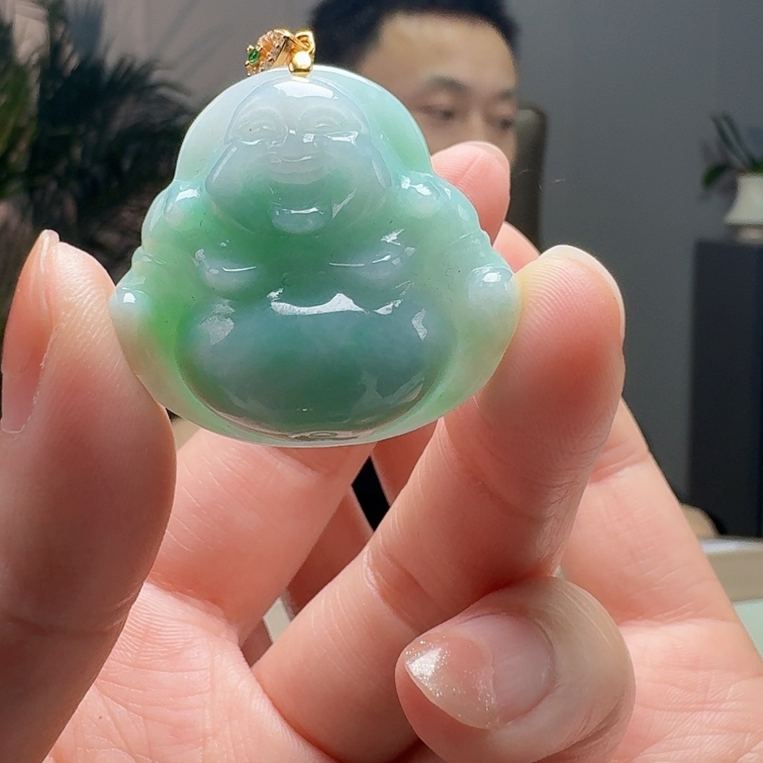 翡翠吊坠(不含链)银S925镶嵌天然