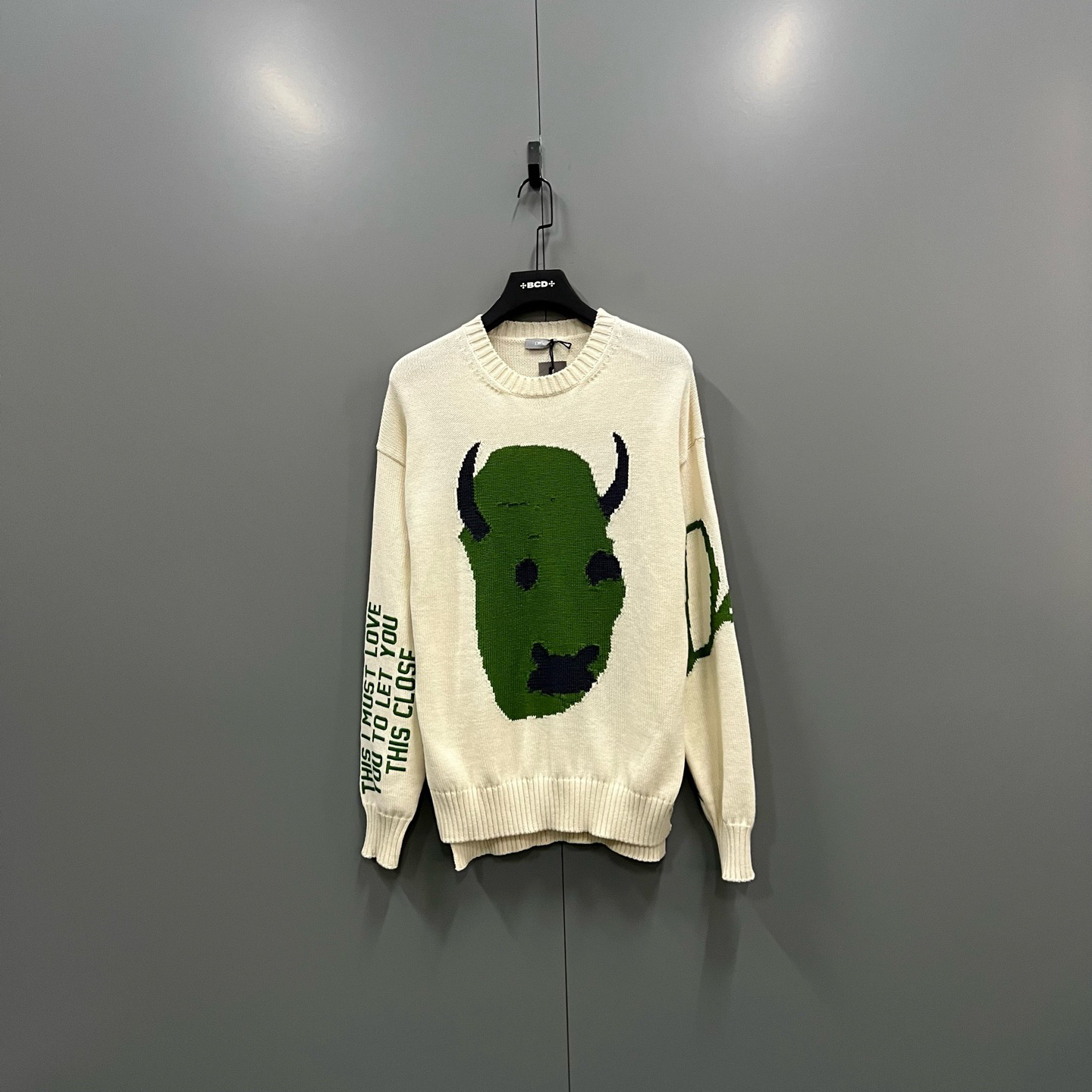 未使用 DIOR/迪奥 jp1231 米白色字母抽象针织衫 S码 103209