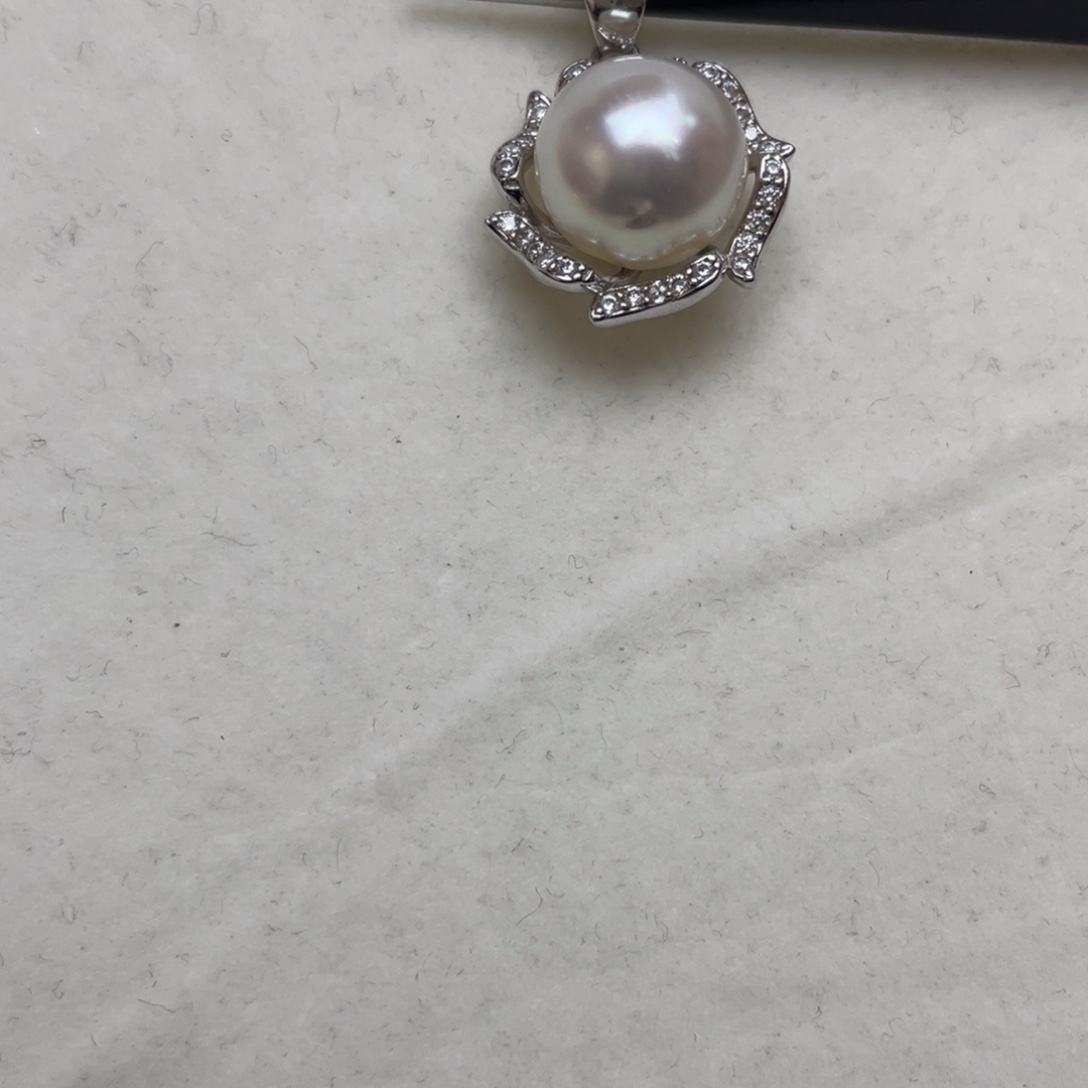 海水珍珠银S925镶嵌吊坠(不含链)